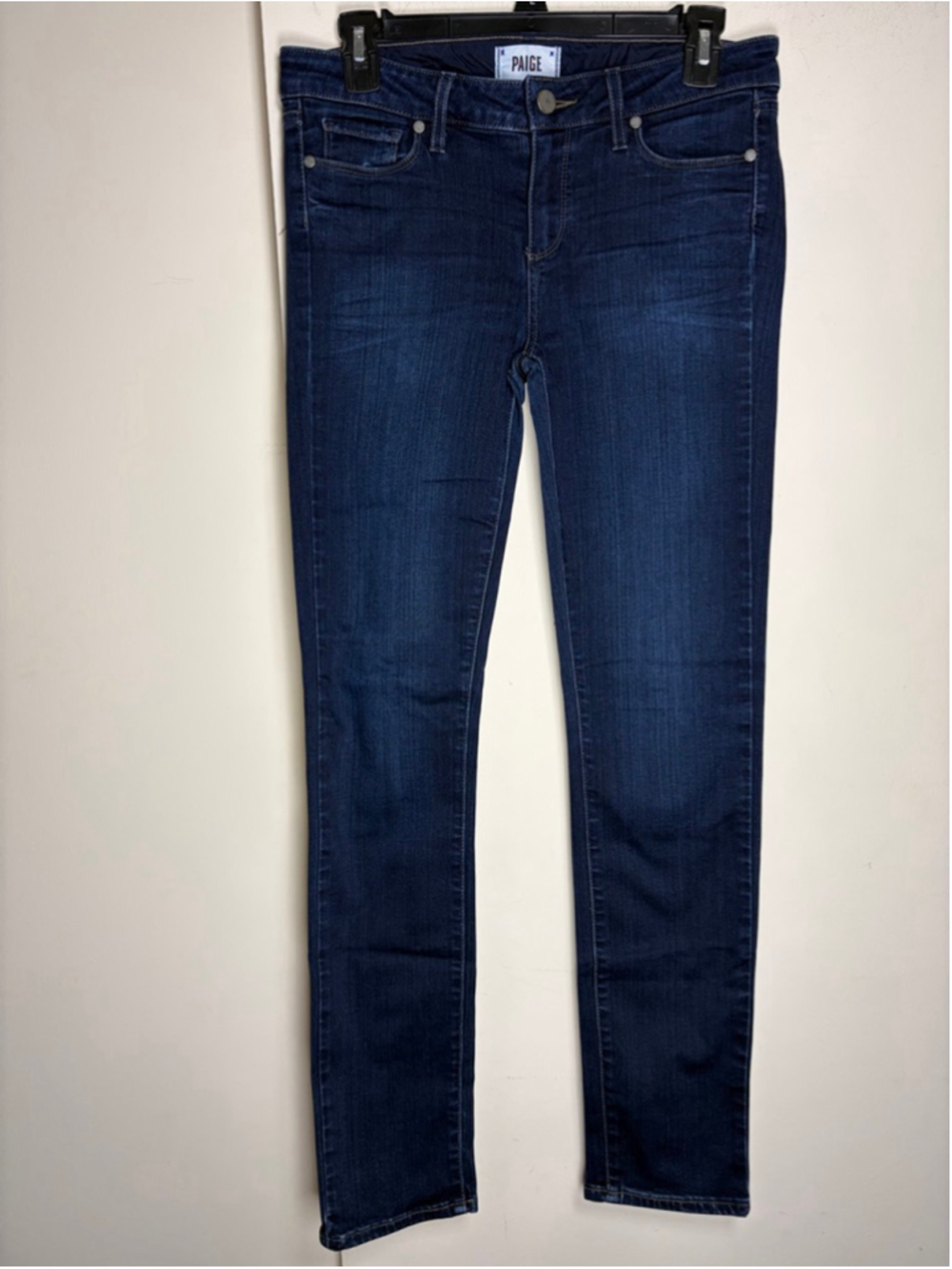 Paige Skyline Skinny Dark Blue Wash Jeans Size 29